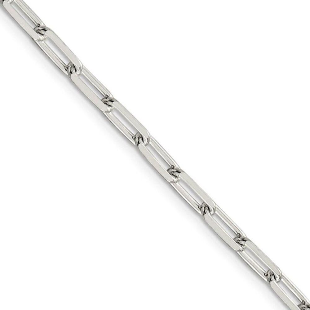 4.25mm Sterling Silver Elongated Open Cable Chain Bracelet, 8 Inch